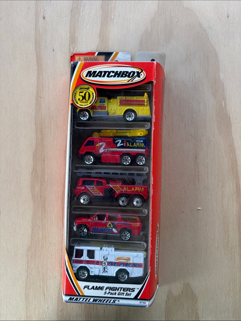 Vintage Match 5-Pack Flame Fighters Toy Fire Vehicles - Red, Yellow, White
